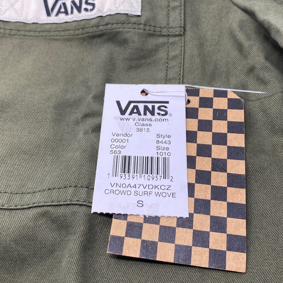 VANS Crowd Surf Hooded Woven Women Jacket Military Black Green Size VN0A47VDKCZ - Picture 4 of 4